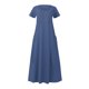 thumbnail image 4 of Puntoco Vestido Largo De Algodón Y Lino De Manga Corta Estampado Para Mujer Vestido De Cuello Redondo De Manga Corta Azul S,Regalos Para Mujer Joven, 4 of 5