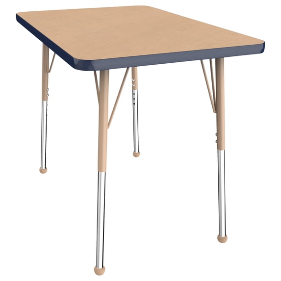 ECR4Kids 24in x 36in Rectangle Everyday T-Mold Adjustable Activity Table Maple/Navy/Sand - Standard Ball