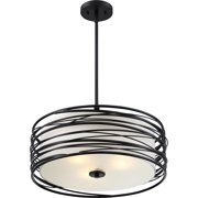 Spiral 3-Light Mystic Black Pendant Light