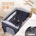 thumbnail image 5 of 4 in 1 Pack and Play Bassinet, Easy Folding Travel Crib with Music Mobile for Infant Toddlers, 5 of 8