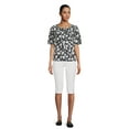 thumbnail image 2 of Real Size Women's 17" Pull On Stretch Bling Capri, 2 of 6