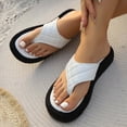 thumbnail image 6 of jiaxiM White Flip Flops Women Platform Thong Sandals Flexible Slippers for Women Indoor Non- Wedges Sandals for Women Woven Sole Orthofeet Shoes for Women, 6 of 9