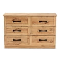 thumbnail image 2 of Baxton Studio Colburn 6-Drawer Oak Brown Finished Wood Storage Dresser, 2 of 8
