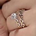 thumbnail image 3 of Womens Geometric Alloy Ring Set Electroplated Rings for Festivals Geometric Design Two Piece Set Fashion Jewelry Finger, 3 of 3
