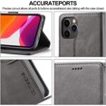 thumbnail image 4 of Case for iPhone 12 Mini, PU Leather Wallet Folio Flip Magnetic Buckle Slim Back Cover Built-in Card Holder Slot and Stand for iPhone 12 Mini 5.4 Inch (Grey), 4 of 7