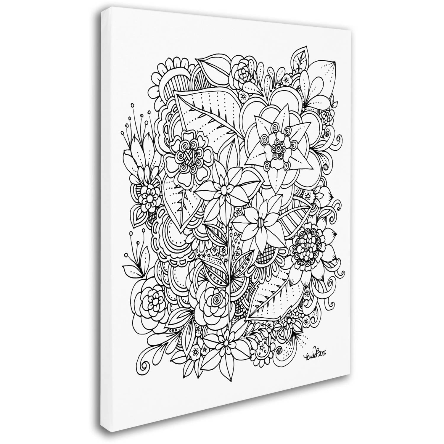 KCDoodleArt 'Flowers 2' 14 x 19 Canvas Art