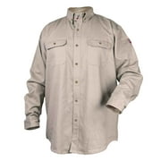 Black Stallion WF2110-ST FR Cotton Work Shirt, NFPA 2112 Arc Rated, Stone Khaki, X-Large