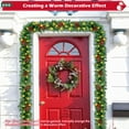 thumbnail image 2 of Yexmas 9ft Large Christmas Garland, Multi-Purpose Xmas Wreath with 45 LED Lights, Decorated with Pinecones, Berry Clusters, Battery Operated, 2 of 9
