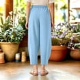 thumbnail image 5 of LvhaoGJOB Kids' Wide-Leg Pants - Soft, Elastic Waist & Pockets - Blue 7-8 Years, 5 of 5