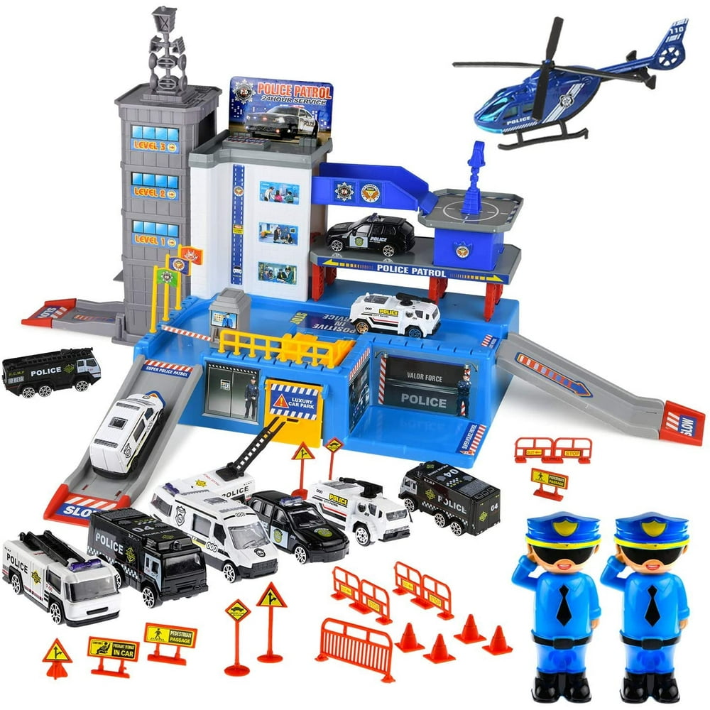 toy police car with policeman