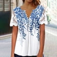 thumbnail image 2 of Camisetas con estampado floral con cuello en V para mujer Blusas femeninas cómodas de encaje con estilo Tops OAVQHLG3B Store lin121212, 2 of 5