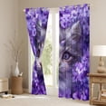 thumbnail image 3 of Manfei Kawaii Cat Teens Curtains Pack of 2 (42x84 Each), Purple Blossoms Flower Curtains Blackout, Dreamy Animal Bedroom Curtains, Curtains and Drapes Room Decor, 3 of 6