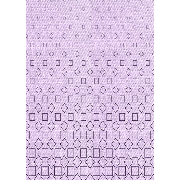 Ahgly Company Machine Washable Indoor Rectangle Transitional Bright Lilac Purple Area Rugs, 7' x 9'