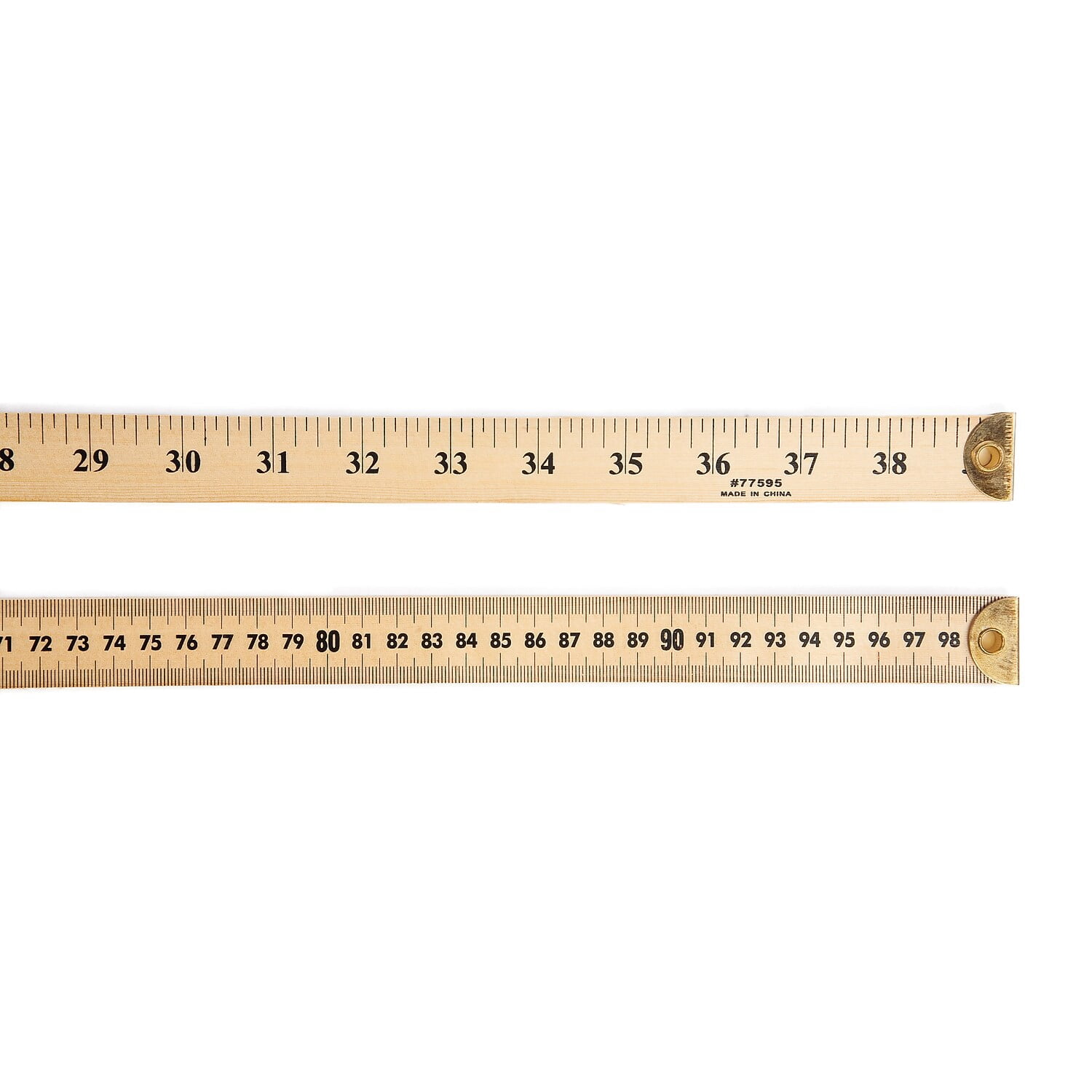 Charles Leonard Wood Meter Stick Ruler with Metal End, 6 Count