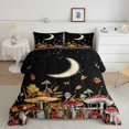 thumbnail image 1 of Juego de cama Starry Sky para niños Niñas,Burgundy Plant Fallen Leaves Botanical, 1 of 7