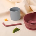 thumbnail image 4 of 2 piezas de taza abierta de silicona para bebés y tazas de agarre fácil para niños pequeños a prueba de derrames, suministros para el destete dirigido por el bebé, 4 of 5