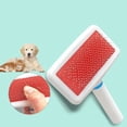 thumbnail image 4 of White Plastic Handle Pet Grooming Brush, Air Cushion Slicker Brush with Protective Tips, Gentle Detangling and Deshedding for Dogs and Cats, 4 of 5