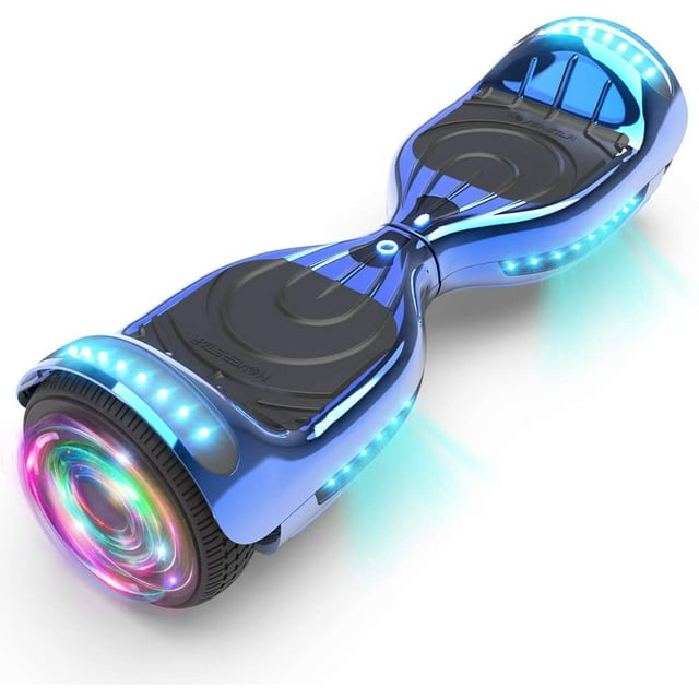Hoverboard pour Ados et Adultes (Système hoverstar 2.0), Couleur Chrome et Design Coloré Hooverboard Haut-Parleur Bluetooth Huverboard avec Lumière LED Roues Clignotantes Trottinette Électrique Auto-Équilibrée Certifiée
