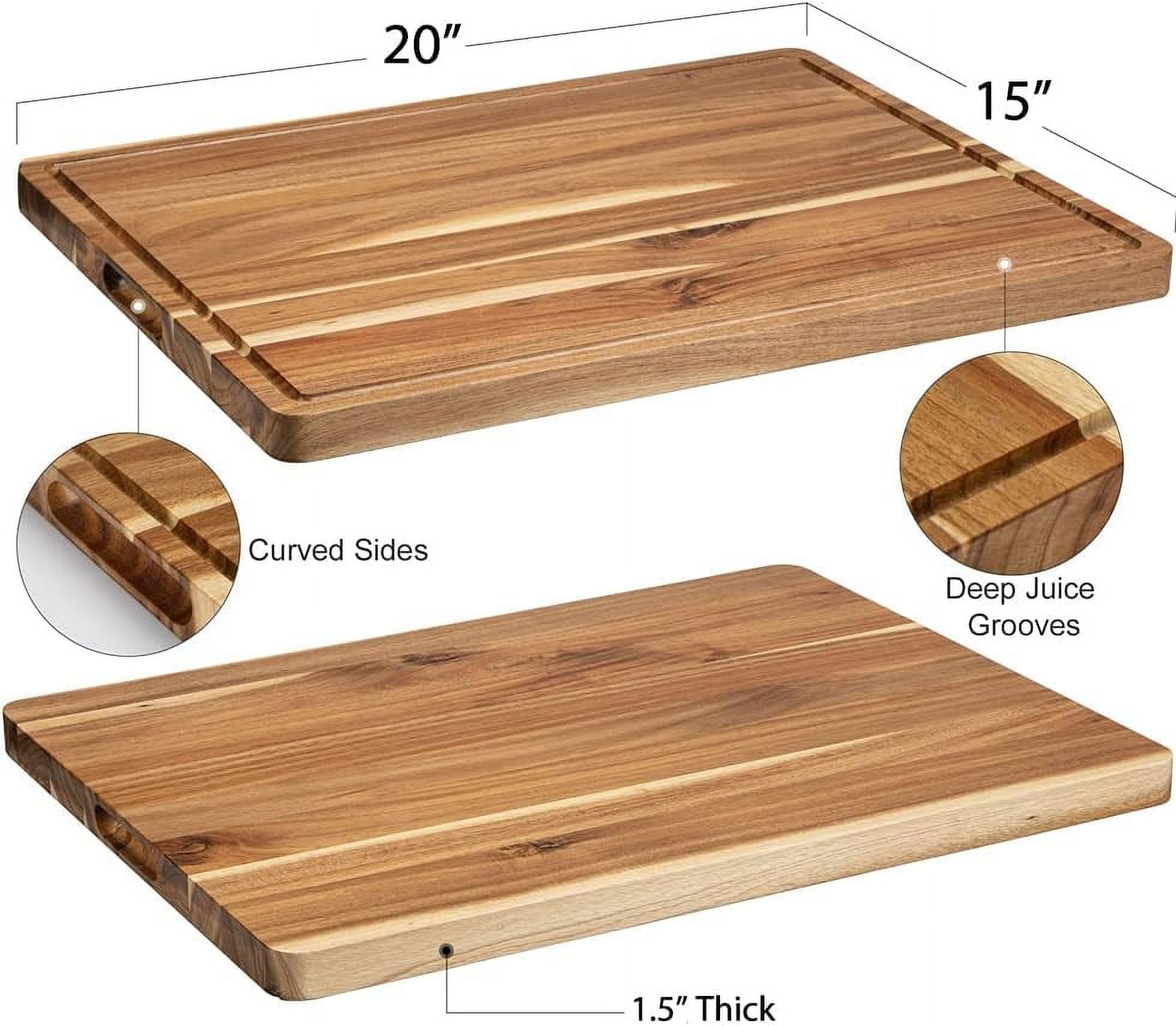 OAKSWARE Cutting Boards, 24 x 18 Inch Extra Extra Large Acacia Wooden  Cutting Board for Kitchen, Edge Grain Wood Chopping Board with Juice Groove  and