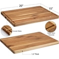 thumbnail image 3 of Acacia Large Wood Cutting Boards for Kitchen with Side Handles & Juice Grooves, Reversible Wooden Kitchen Block, 3 of 9