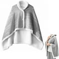 thumbnail image 2 of Fleece Wearable Blanket Cozy Warm Loungewear Plush Poncho Throw with Buttons Cape Wraps for Adults Teens Bed Sofa Office, 2 of 6