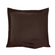 Organictune Brushed Microfiber Euro Pillow Shams Set of 2, 26 x 26 Soft and Breathable Square Pillow Cases, Chocolate, 26"×26"
