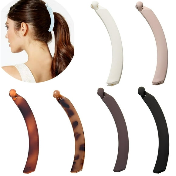 6 Pieces Banana Hair Clips for Women,Cute Banana Clip for Thin Fine Thick hair,Non Slip Banana Claw Clips