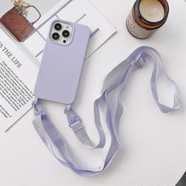 Funda de silicona con cordón ancho para el cuello para iPhone 13