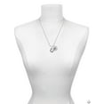 thumbnail image 3 of Delight Jewelry Silvertone Beaded Clear AB Crystal Horseshoe with Good Luck Silvertone Script Initial Disc - N - Charm Necklace, 20"+3", 3 of 4