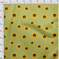 thumbnail image 4 of oneOone Cotton Poplin Twill Olive Green Fabric Floral Sunflower Silhouette Quilting Supplies Print Sewing Fabric By The Yard 56 Inch Wide, 4 of 4