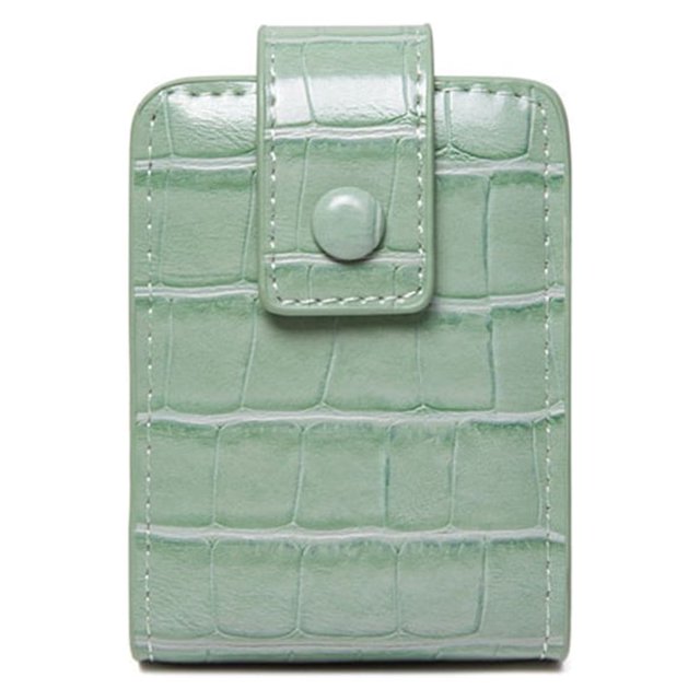 Estuche portátil para lápiz labial con espejo para bolso, organizador de lápiz labial de cuero PU, se adapta a 3 lápices labiales, bolsa de maquillaje para viaje