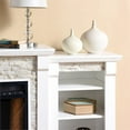 thumbnail image 4 of Maklaine Transitional Engineered Wood Smart Fireplace with Bookcases in White, 4 of 4