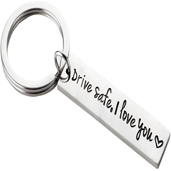 DESIGNICE Drive Safe Keychain I Love You Pendant Dad Boyfriend Gift Husband Valentines Day Driver Gift for Women Men