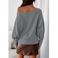 thumbnail image 4 of PRETTYGARDEN Women Off The Shoulder Sweater Fall Trendy Long Batwing Sleeve Knit Pullover Going Out Tops Winter Clothing, 4 of 9