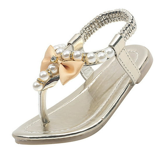 Gubotare Sandals Girls Toddler Sandals Summer Boys Girls Kids Sandals Open-toe Water Hiking Lightweight Athletic Outdoor Size 1.5 (Gold,Big Kids 1.5)