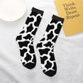 thumbnail image 4 of Uemuo Cow Print Black White Printed Kids Boys Socks Seamless Crew Socks Crazy Funny Athletic Sport Socks for Children, 4 of 6