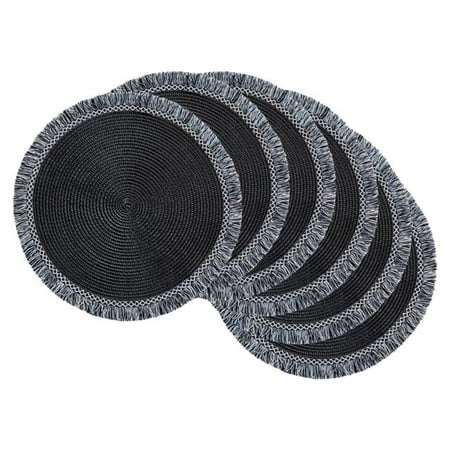 

Black Round Fringed Placemat - Set of 6