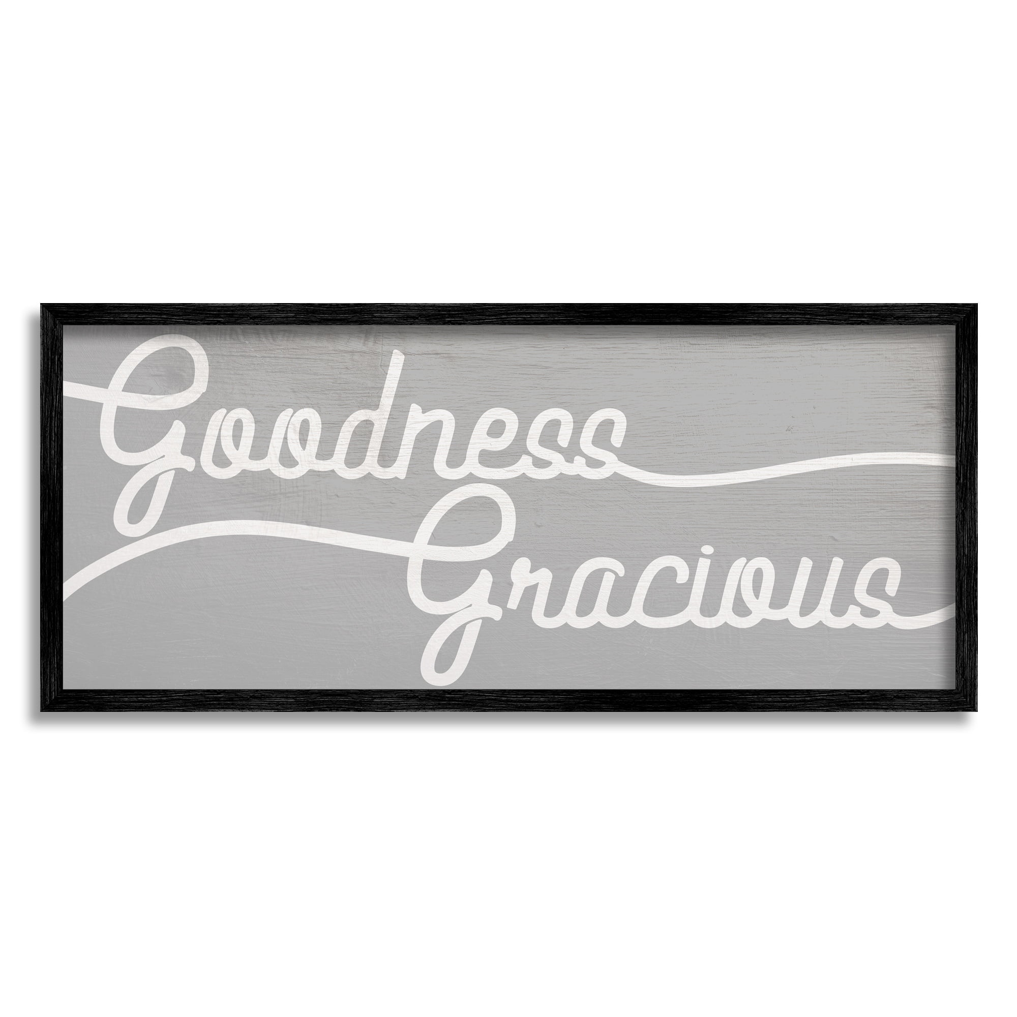 Stupell Industries Goodness Gracious Expression Charming Country Family Phrase Typography Painting Gray Framed Art Print Wall Art, 13 x 30