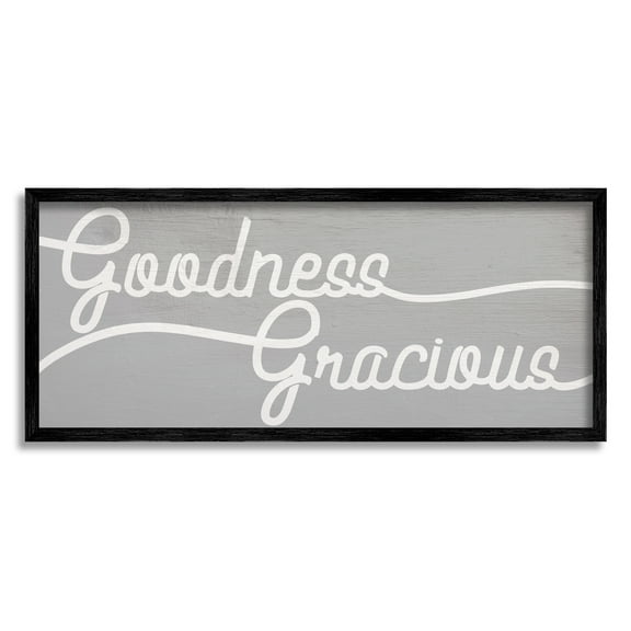 Stupell Industries Goodness Gracious Expression Charming Country Family Phrase Typography Painting Black Framed Art Print Wall Art, 10 x 24
