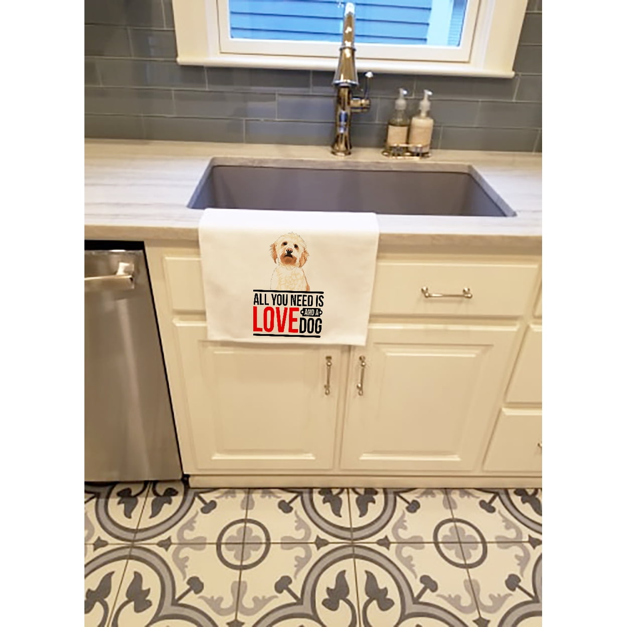 Carolines Treasures WDK3650WTKT 28 x 19 in. Unisex Doodle Red No.2 White Dish Towels Kitchen Towel - Set of 2