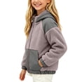 thumbnail image 3 of Bixock Toddler Girls Fleece Jackets Girls Winter Coats Kids Fleece Coat Outerwear Color Long Sleeve Hooded Zip Front Thermal Fall Winter Jacket for Kids 1-10Years, 3 of 6