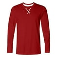 thumbnail image 4 of M-5X Plus Size T Shirts for Men Big & Tall Long Sleeve Tees Tops Mens Casual Solid Color Pullover Crewneck Basic Athletic Workout Tshirts Shirt, 4 of 5