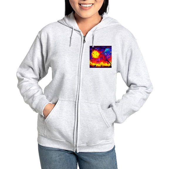 CafePress - Halloween Modern Abstract Oil Painting Women's Zip Up Hoodie - Women's Zip Hoodie