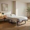 thumbnail image 5 of Demi Bonn Cot Size Murphy Bed with Foldable Design and Lockable Wheels, Space-Saving Guest Bed for Small Apartment, Sturdy Structure, Rustic Brown, 5 of 7