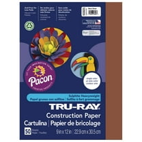 Pacon Tru-Ray Construction Paper, 50 Sheets, 9 in x 12 in, Warm Brown