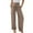 Khaki, variant on Juslio Girls Pants Unisex Child Casual With Pockets Smocked High Waist Pant Loose Wide Leg Trousers 4-14 Years Linen Pants