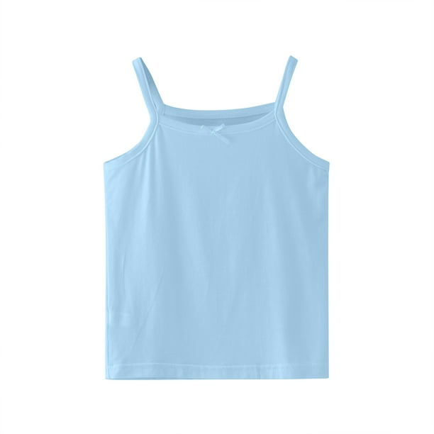 Gibobby Playeras Deportivas Camiseta sin mangas de baile para niños pequeños y niñas (Aqua, 5-6 Años)