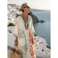 thumbnail image 1 of Robe kaftan à Manches Trois-Quarts avec Poche à Rabat, 1 of 6