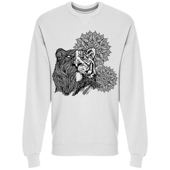 Tiger Hand Drawing Sketch Sweatshirt Men -Image by Shutterstock, Male 3X-Large