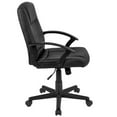 thumbnail image 4 of Scranton & Co Contemporary Faux Leather Mid Back Swivel Office Chair in Black, 4 of 12
